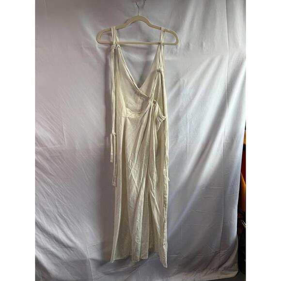 Saunders x RTR White Halter Maxi Dress Size 10 with Stains - Picture 5 of 11